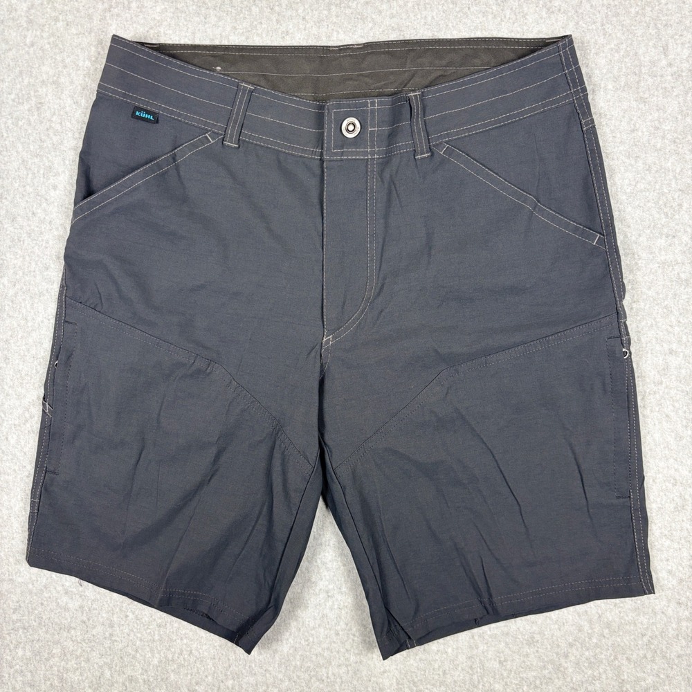 Kuhl Renegade Cargo Shorts Mens 34 Charcoal Gray Hiking Outdoor Performance
